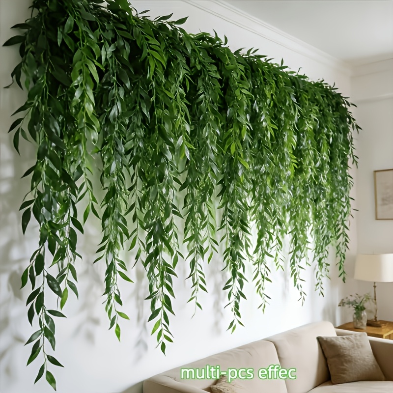 item picture 6 large bundles of 30pcs evergreen   willow decorations   hanging rattan ring uv protection real touch artificial flowers suitable for home decoration garden courtyard wedding event layout mothers day easter