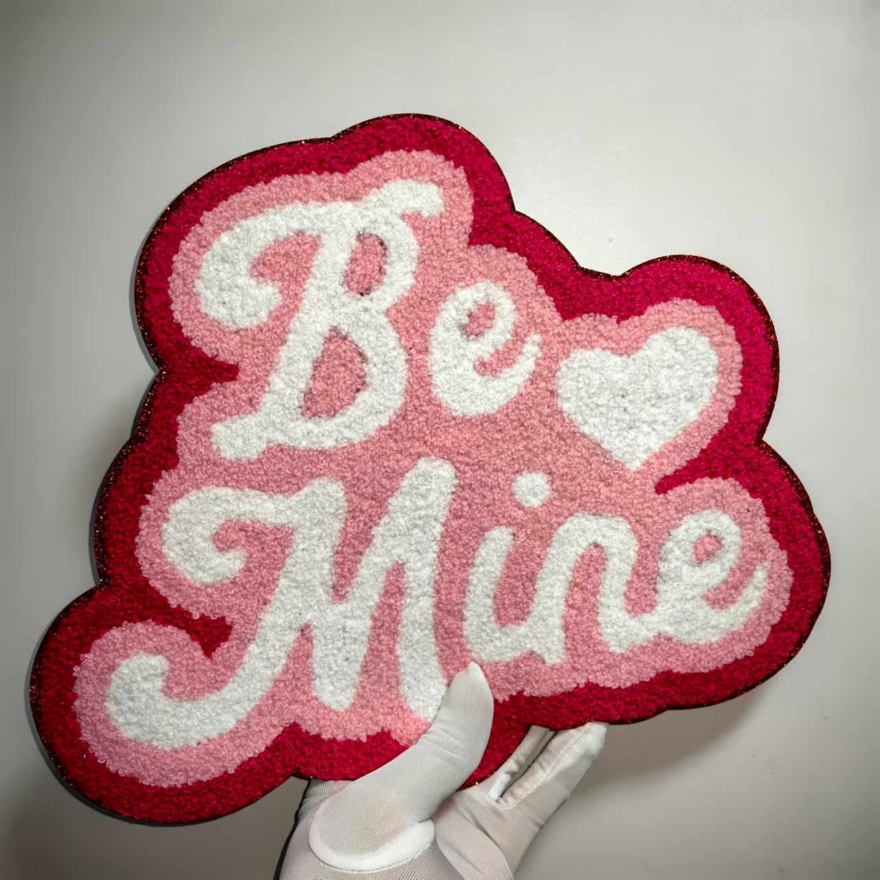 

Valentine's Day 'be ' Large Pattern Chenille Patch With Golden , 28.3cm - Iron-on Or Sew-on Applique For Clothing, Jackets, Jeans, Bags, Shoes, Hats, Diy Crafts