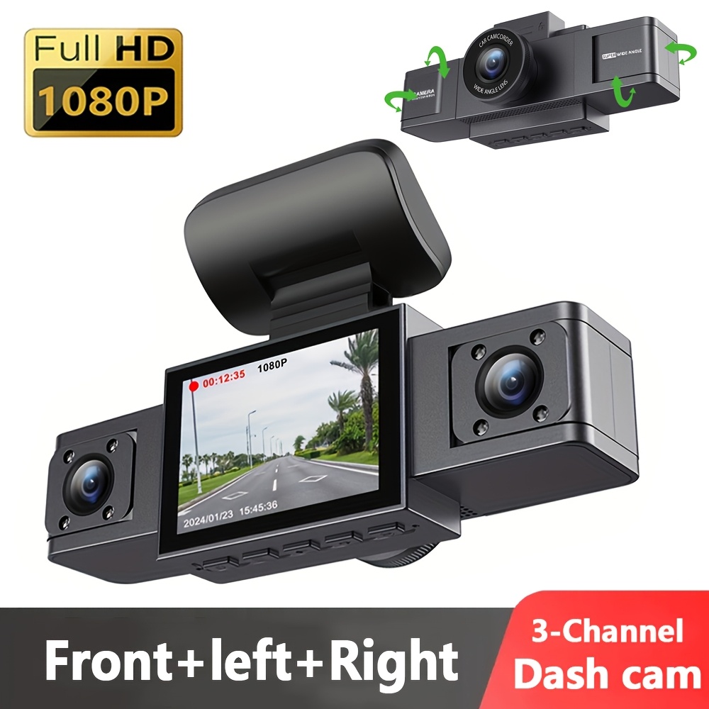 dash cam for car 3 channel front and camera video recorder dashcam  
