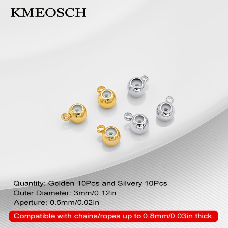 Image of Stopper Beads - Adjustable Positioning Beads, Rondelle Slider Spacer Beads With Charm Loop, Stopper Beads With Rubber Inside Slider Beads For For Bracelet & Necklace Making