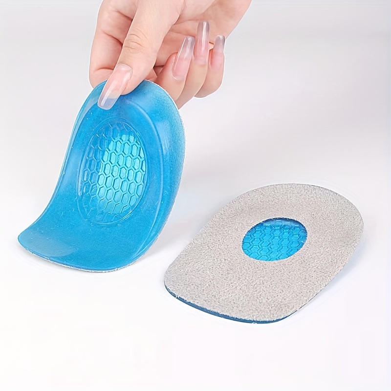 E-shop 1 Paar blaue Fersenpolster, transparente Sport-Gelpolster, U-förmige Fersenpolster, PU Halbgrößen-Fersenpolster, Fersenkissen