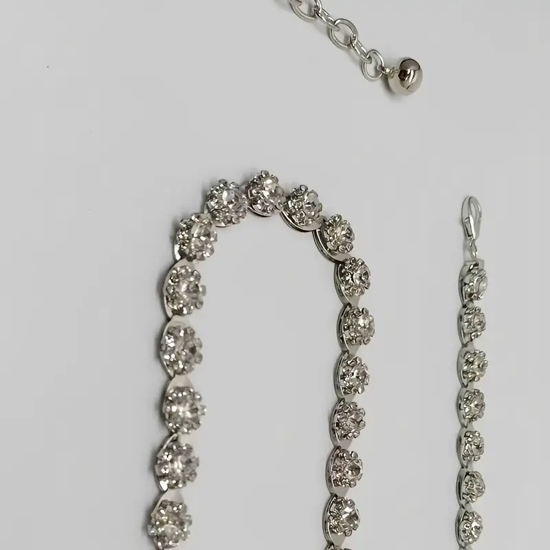 Elegant Big Rhinestone Waist Chain Silvery Shiny Metal Belly Chain  Adjustable Belts Decorative Dress Girdle Body Jewelry For Women