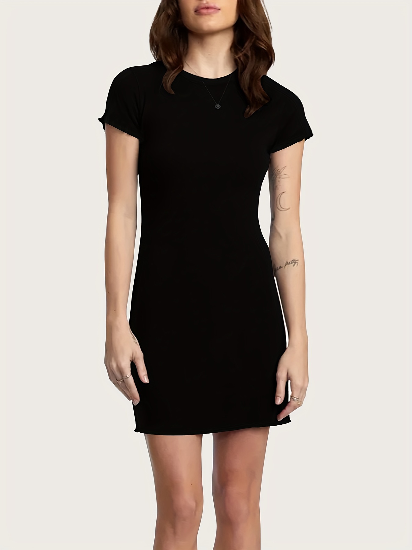 chinese dress ladies Women's Summer Casual Side Drawstring High Slit Knit Bodycon Dress main image 0
