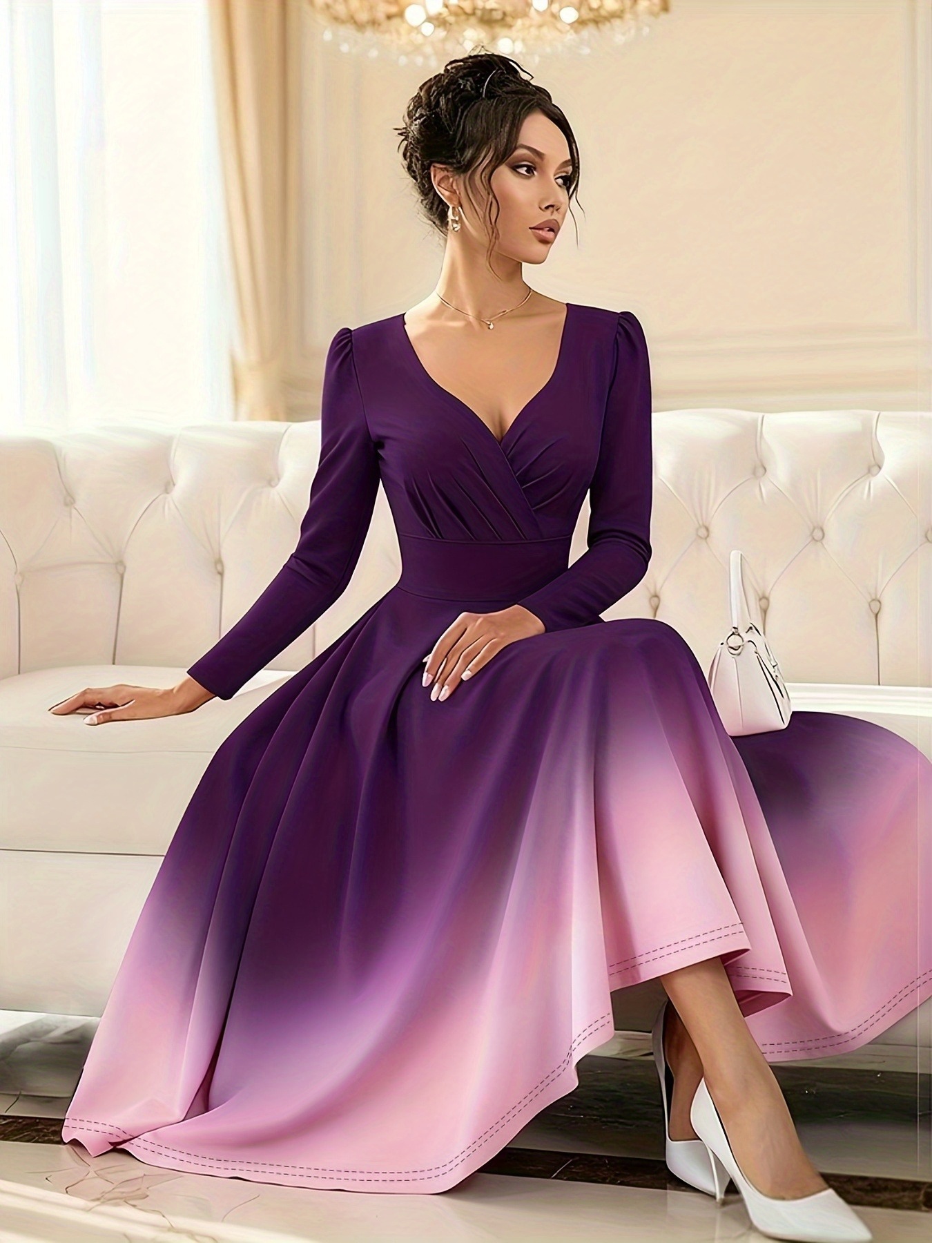 purple formal dress sold on Temu United States