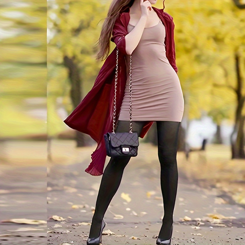 a pair of semi transparent autumn and winter basic leggings simple and versatile leg beautifying  