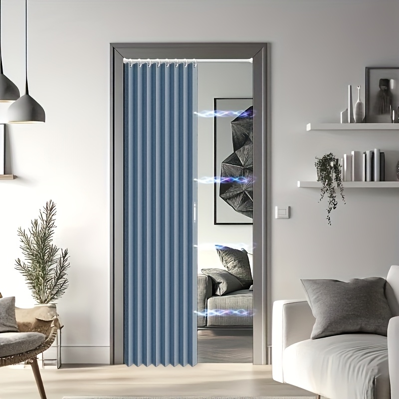 1pc blackout door curtain magnetic effect horizontal folding - Temu