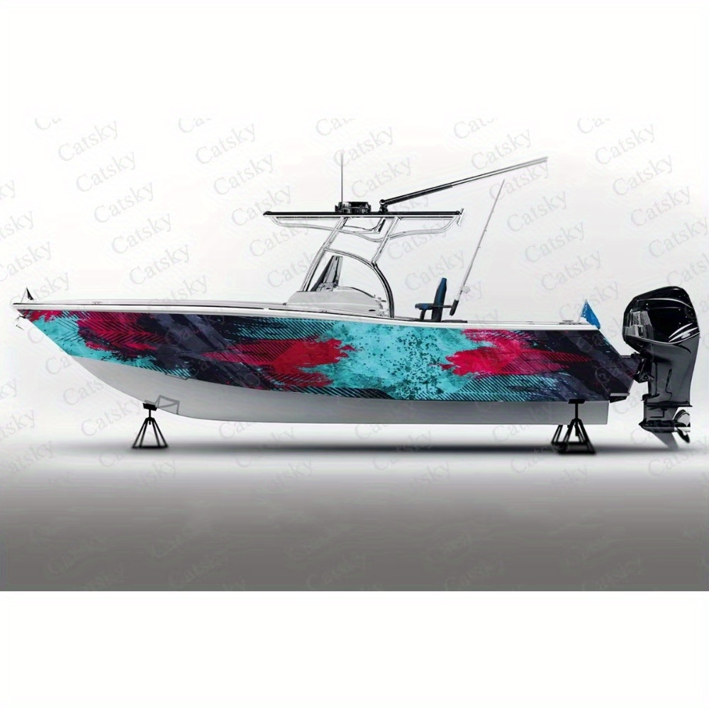 Vector Color Bar Geometric Abstract Boat Sticker Wrap
