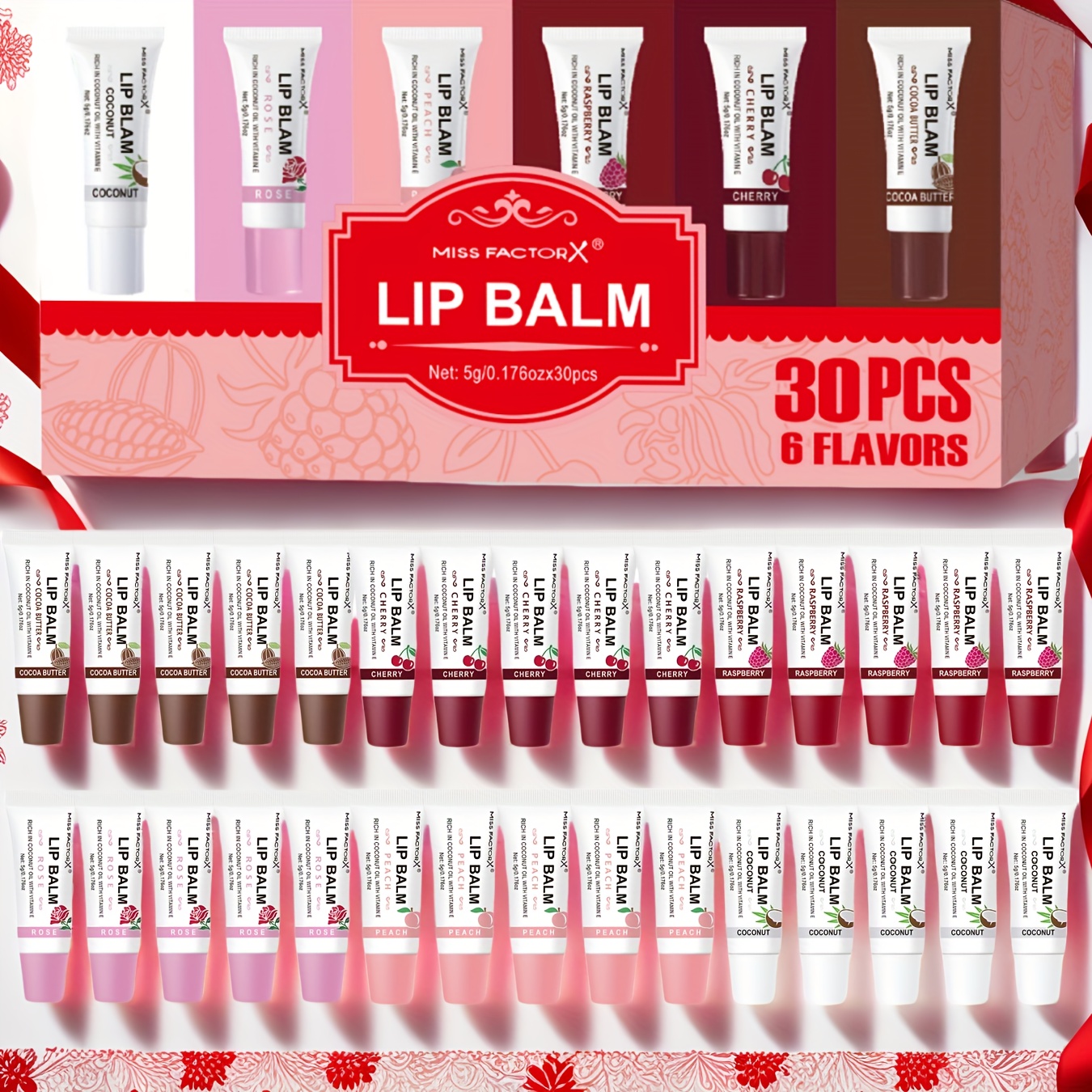 TEMU 30pcs/box 6-color Lip Gloss Set, With Glossy Liquid Lipstick, Moisturizing Lip Gloss, High-efficiency Lip Gloss, Shiny Anti-transfer,