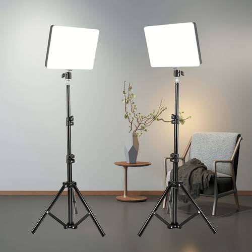 3 in 1 fill light stand 10 inch square led light with 110cm adjustable tripod multiple colour temperature adjustable free eye care usb interface suitable for video conference live streaming influencer light