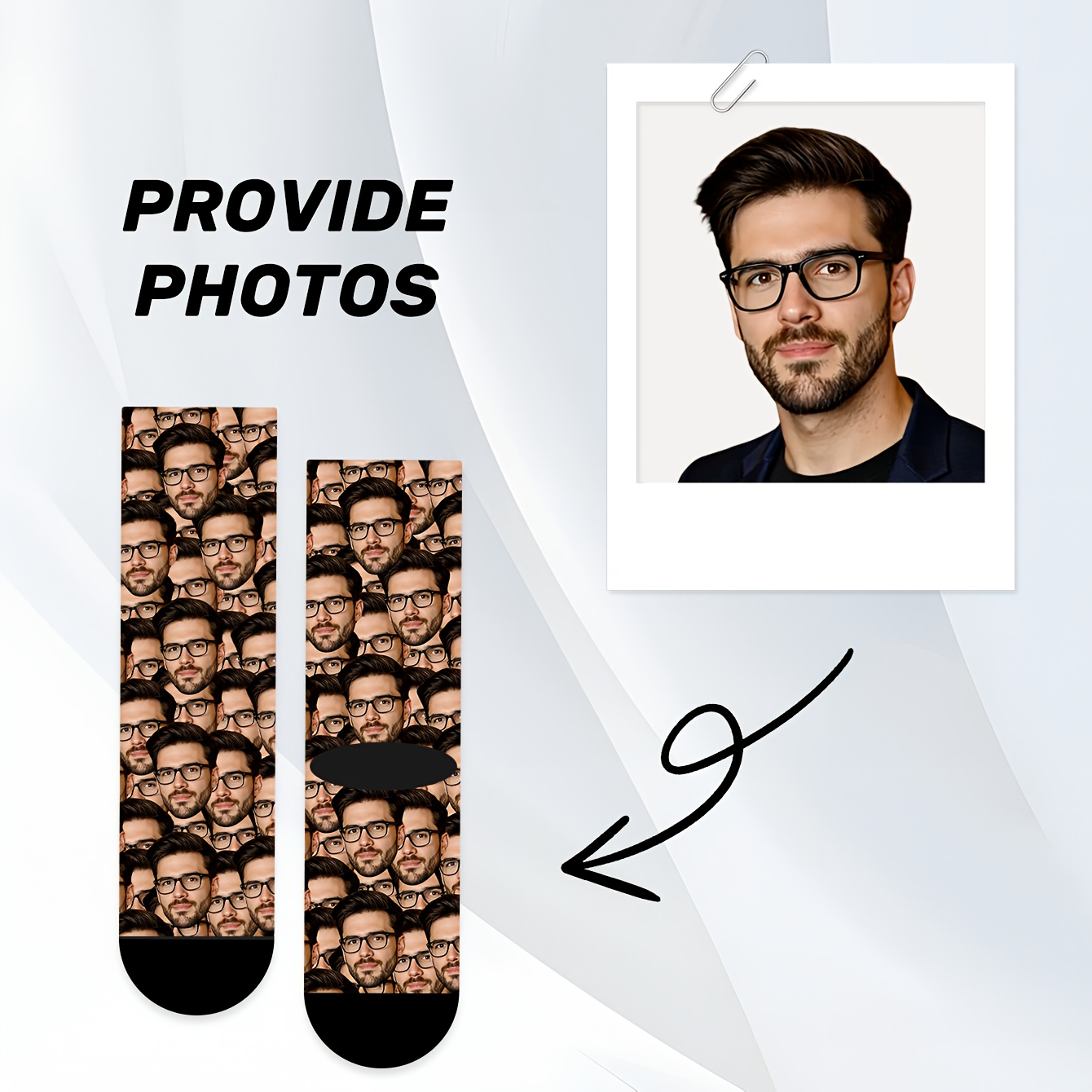 TEMU 1 Pair Of Personalized Socks, Customized Men's/women's Mid-calf Socks, Customized Photo Couple Socks, Holiday Gifts For /family/lovers, Fun And