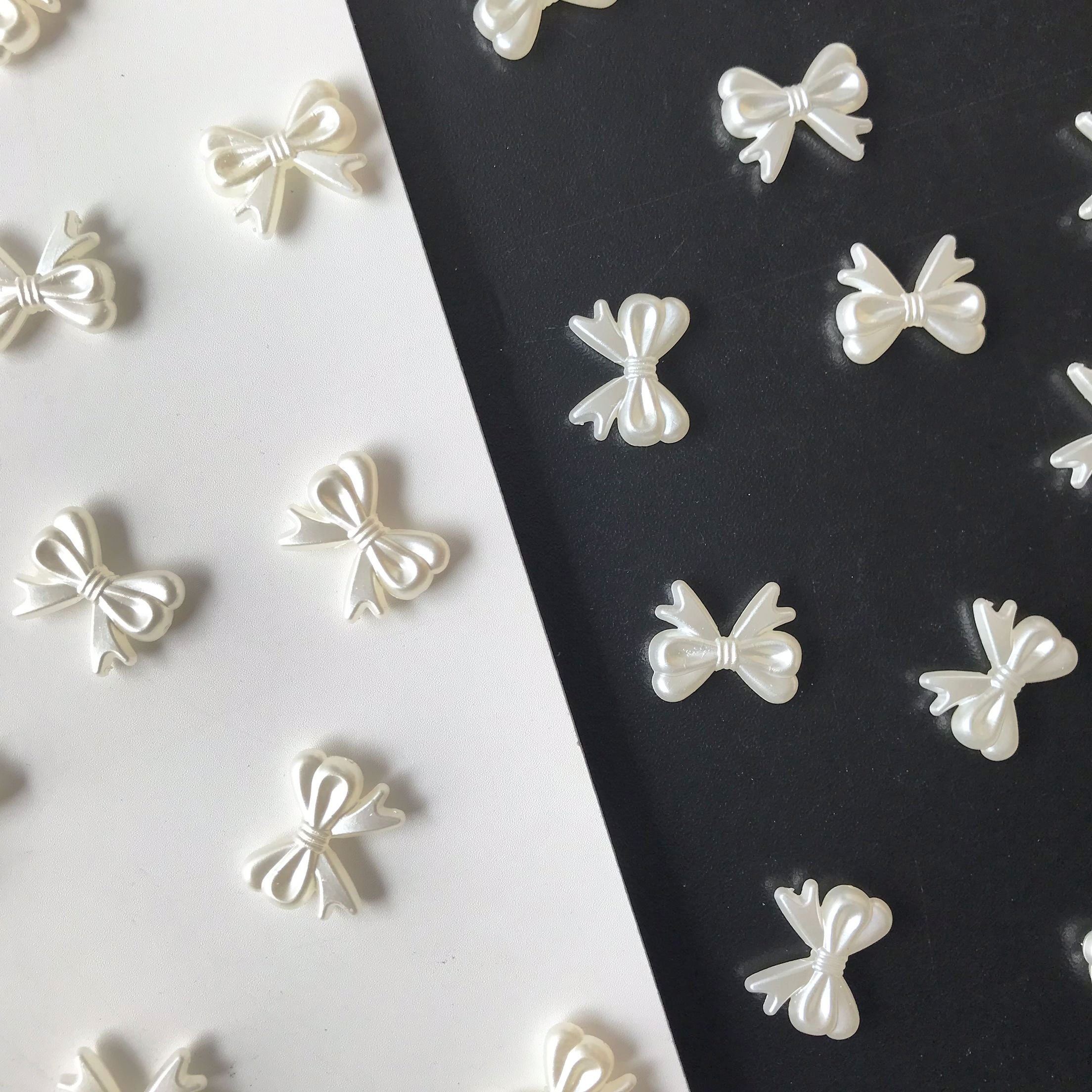 

100pcs 19mm X 15mm Creamy White Acrylic Bow Beads - , Making Supplies For Necklaces And Bracelets