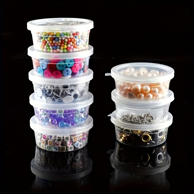 Transparent Plastic Storage Box with Lid, Stackable Organizer