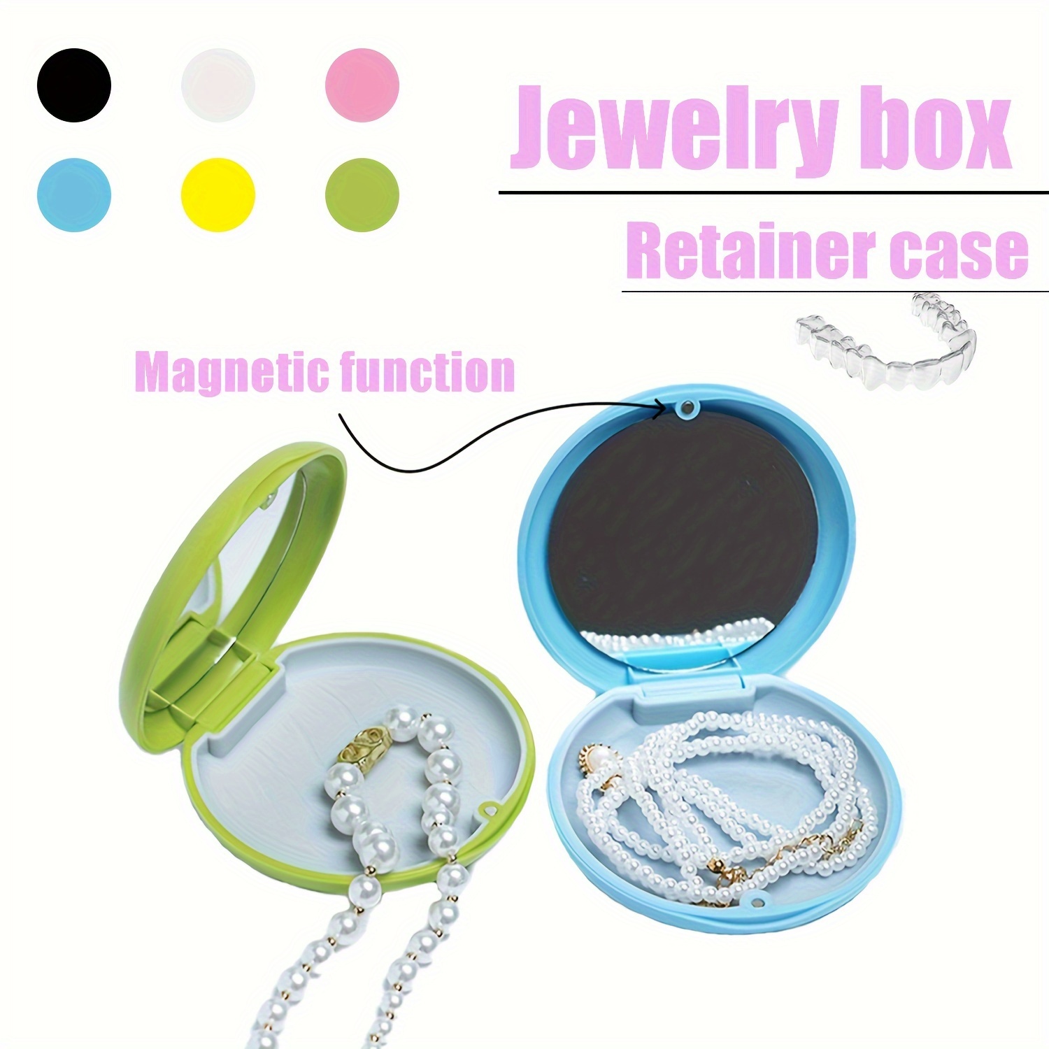 

1pc Magnetic Retainer Storage Box, Invisible Retainer Storage Box, Invisible Retainer Storage Box, Orthodontic Retainer Correction Retainer Box, Silicone , Multifunctional Appliance, 8.7*2.3cm, 30g