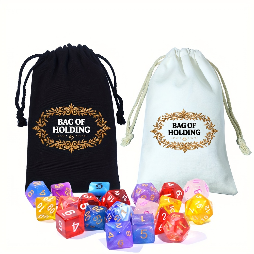 

Creative Tabletop Rpg Dice Storage Pouch - Bag Of Holding For Role-playing Game Enthusiasts, 14+ Age Group, Textile Drawstring Dice Bag, 1-piece Set