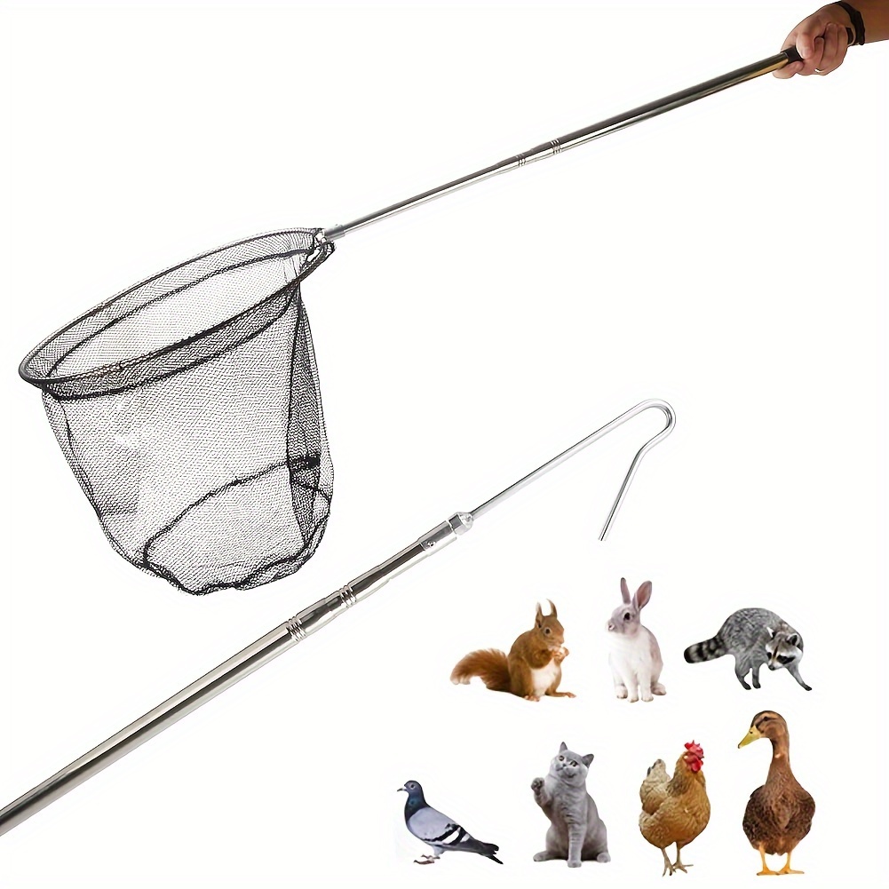 

2-in-1 Stainless Steel Extendable Net - Telescopic Up " For Handling Of Poultry, Turkeys, Ducks &