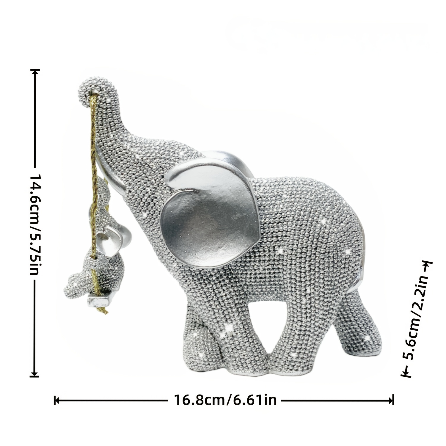 TEMU 1pc Mother And Elephant Ornament 3d Sculpture Home Decor Resin Craft Creative Office Desktop Decoration Collectible Art Gift Holiday Present