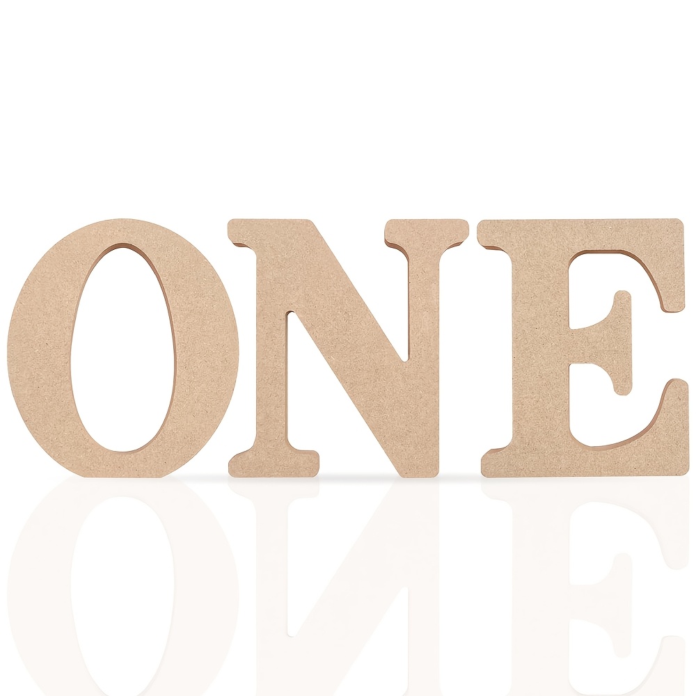 Image of 1pc Freestaning Wooden "one" Number 1 Sign - Wood 1st Birthday Decoration, 1 Sign Board For Wall Decor, Diy Craft (wall-mountable Or Freestanding)