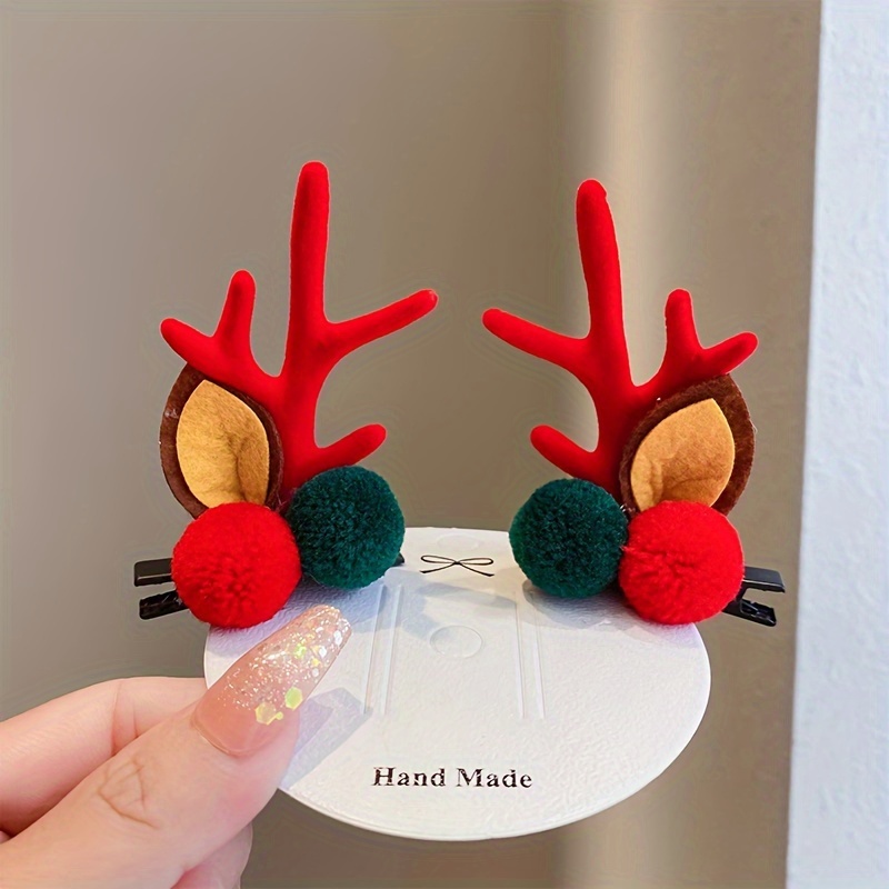 

Festive Christmas Reindeer Hair Clips - Handmade, Cute, And The Holidays