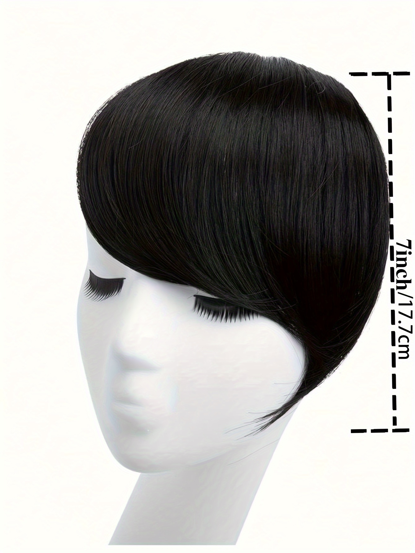 womens   clip     bangs extension thick natural looking fringe synthetic straight hair suitable for all   details 2