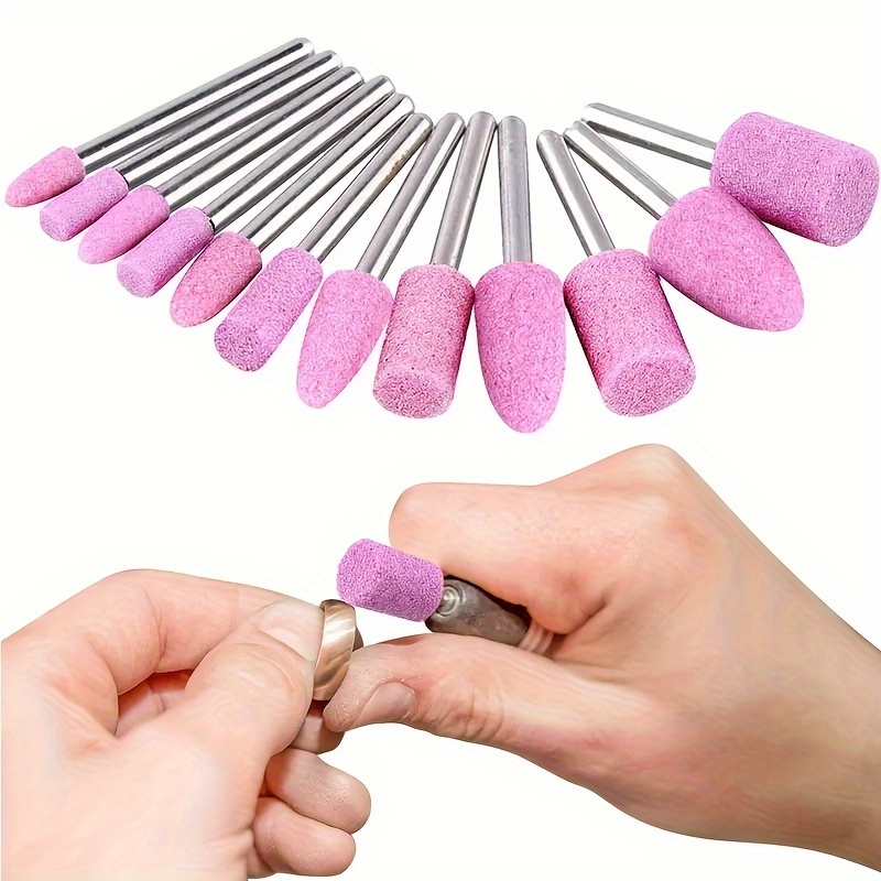 

24pcs Têtes de Meulage Diamant Rose 3mm avec Arbre Flexible - pour le Polissage de Métal, Poignée Facile à Tenir, Idéal pour le Ponçage et la de Moules