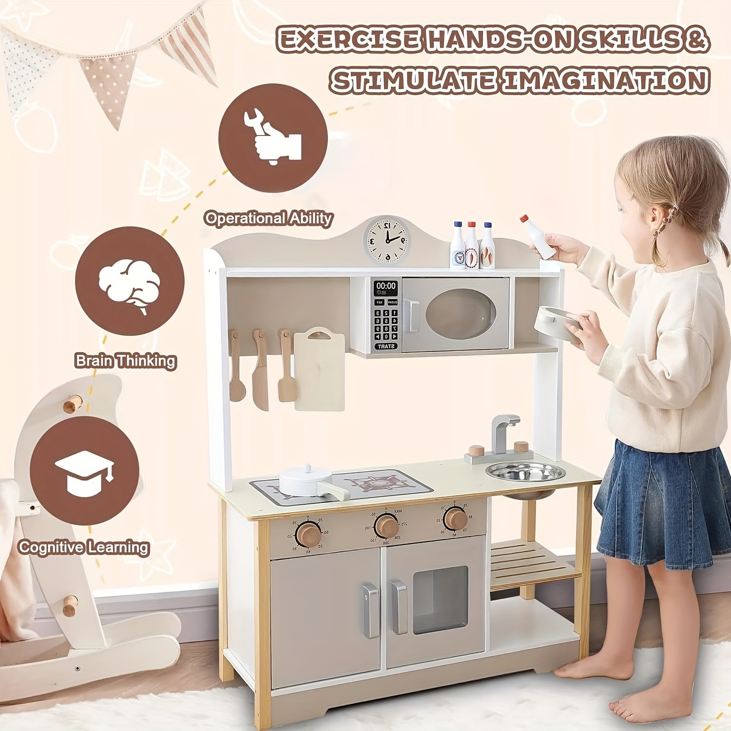 juego cocina madera niños utensilios juguete juego Temu
