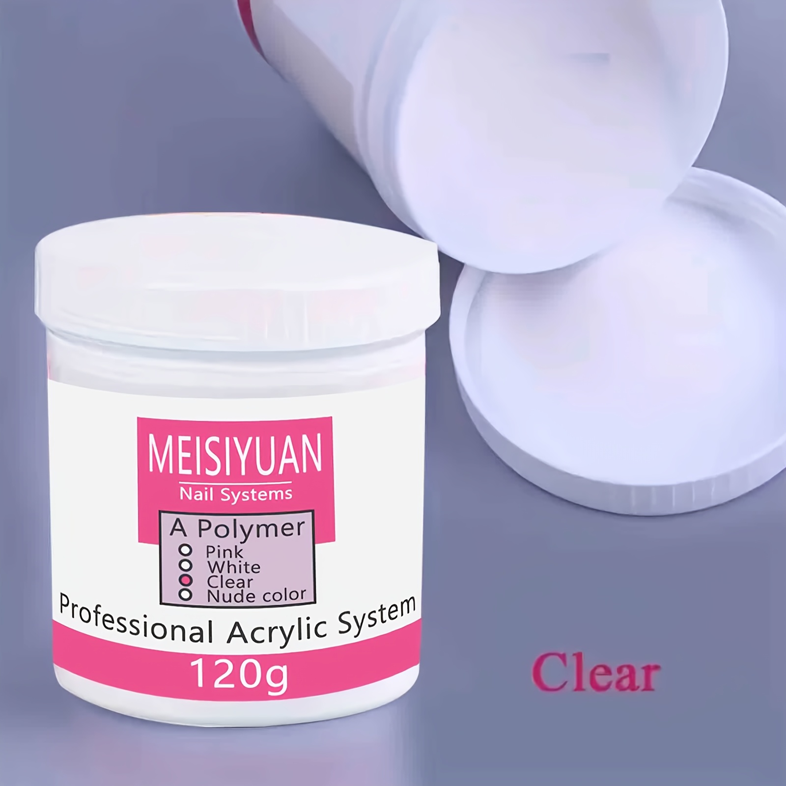 Acrylpulver Für Nägel – 120 G, Transparent & Weiß, DIY-Nagelverlängerung, Professionelles Nagelkunst-Material