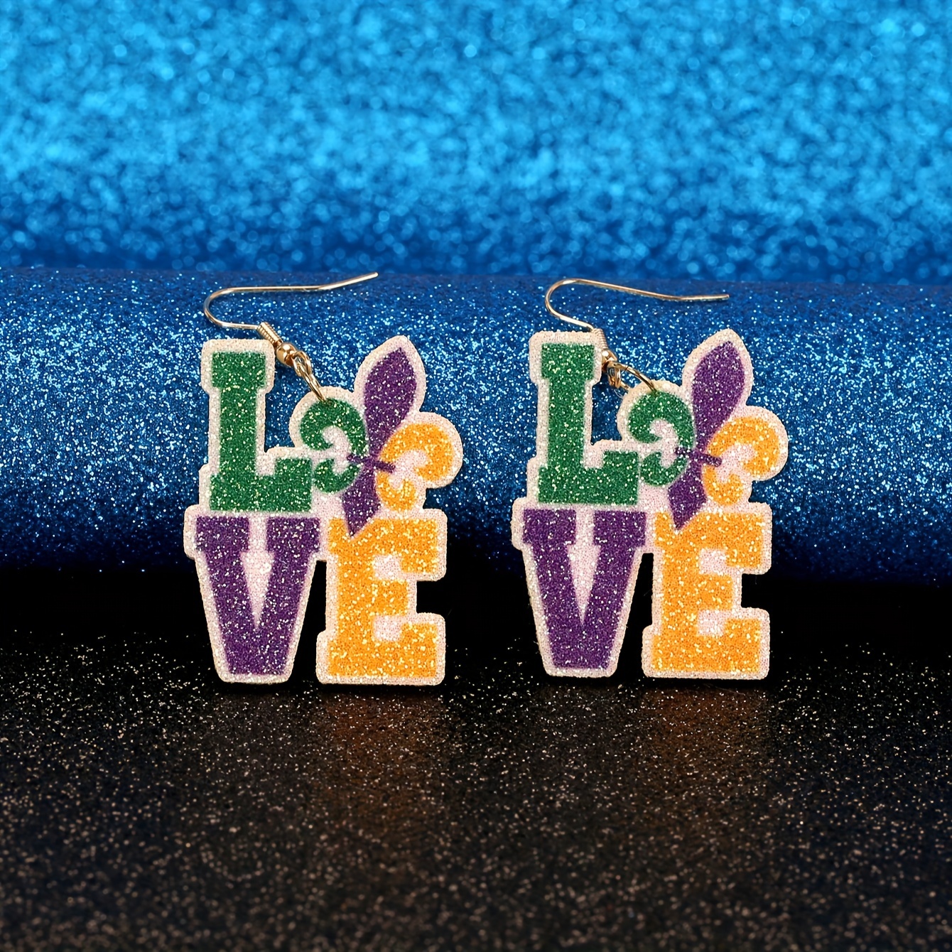 temu mardi gras earrings