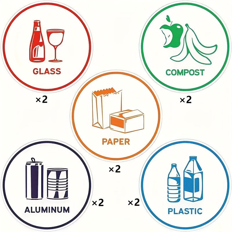 10 bin recycling stickers waste labels inch Temu Hungary