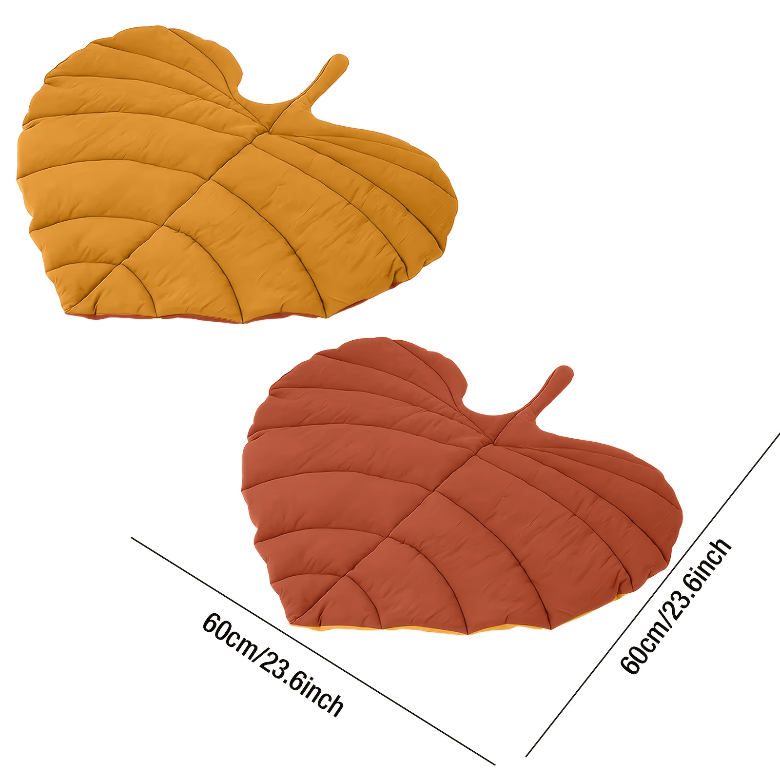 1 Pack Leaf-shaped Pet Bed For Dogs - Reversible Design, Washable & Chew-resistant Polyester, Soft Non-slip Thick Pad For Medium/small Breeds & Puppies, Cushion, Pet Decor