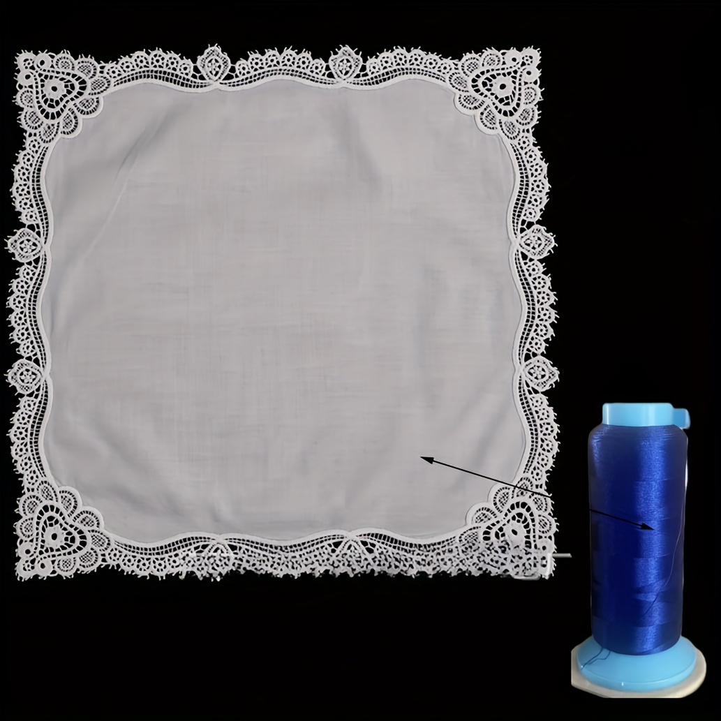 TEMU Personalized Embroidered Wedding Handkerchief - Custom Bridal Gift With Message, Delicate Lace Trim, Lightweight & Hand Washable For Weddings,