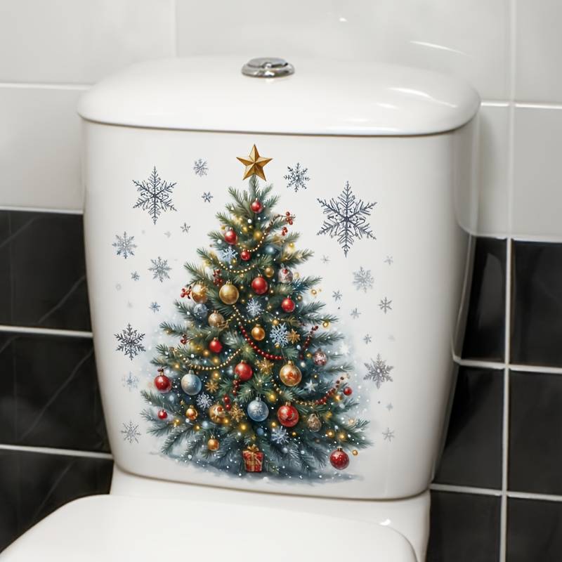 Adesivo Murale Natalizio In PVC Con Motivi Di Natale - Grande 35x27 Cm Per Finestre E Pareti