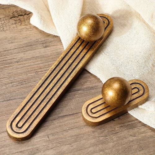 vintage style cabinet drawer pull italian style french style minimalist light luxury furniture wardrobe door handle round in vintage copper color
