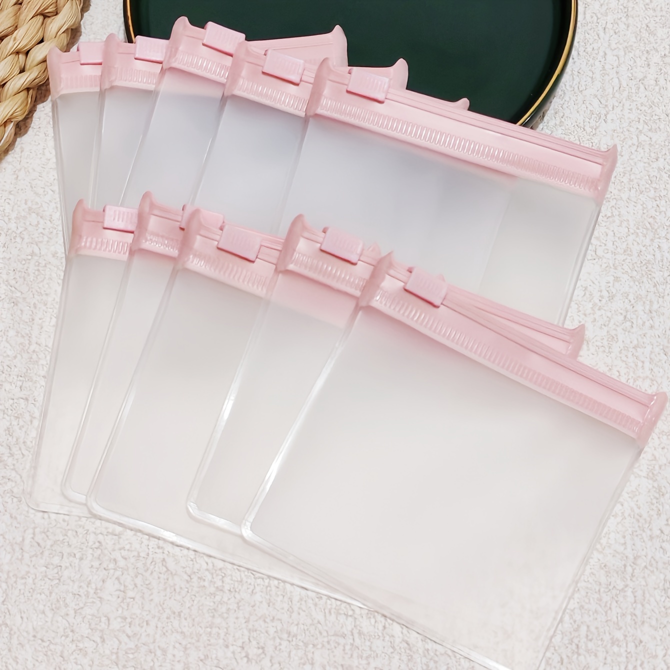 

10pcs Transparent Reusable Anti-oxidation Bags With Self-sealing Zipper, Storage Solution For Jewelry Organization