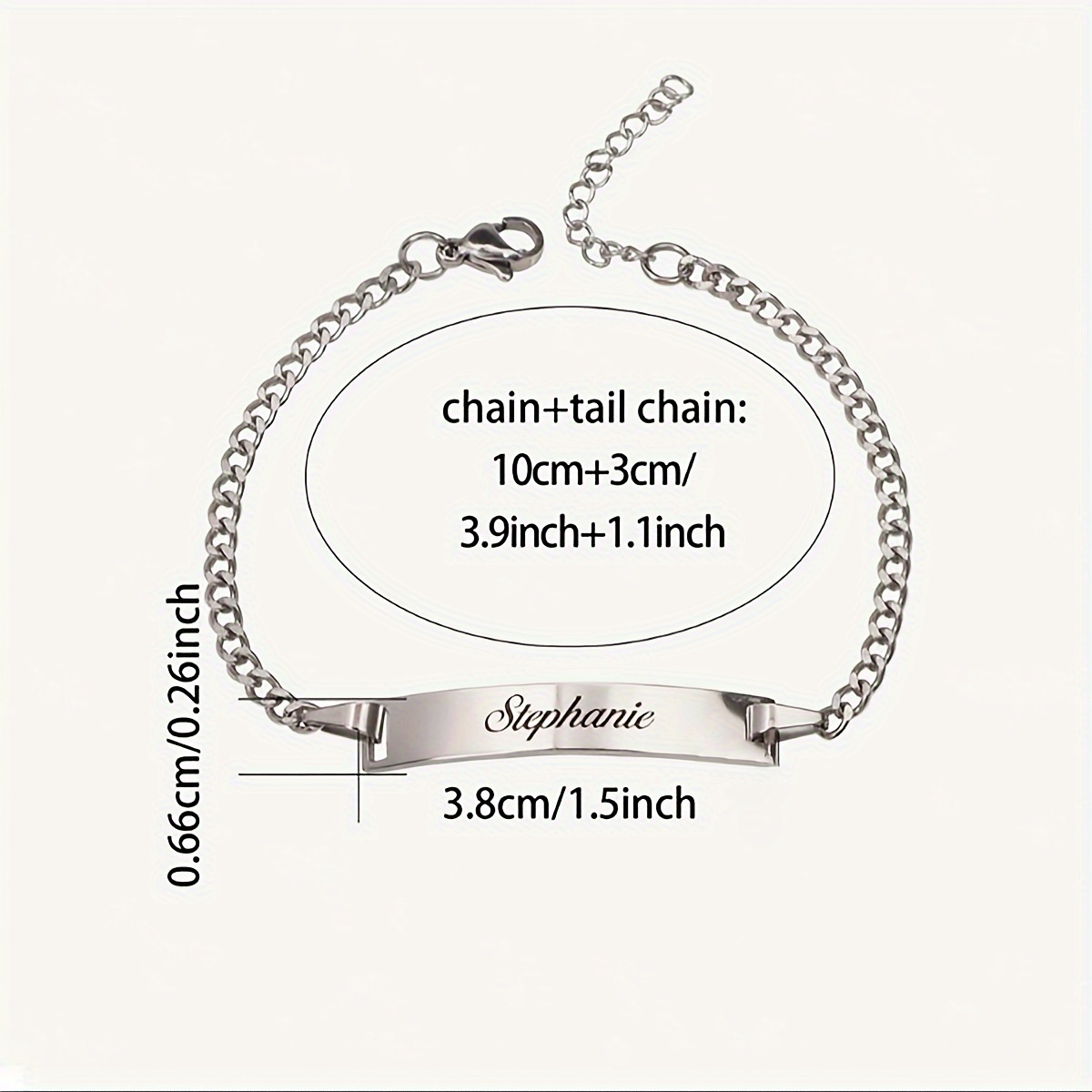 Custom Personalized Fashion Bar Bracelet, 18k Gold Plated
