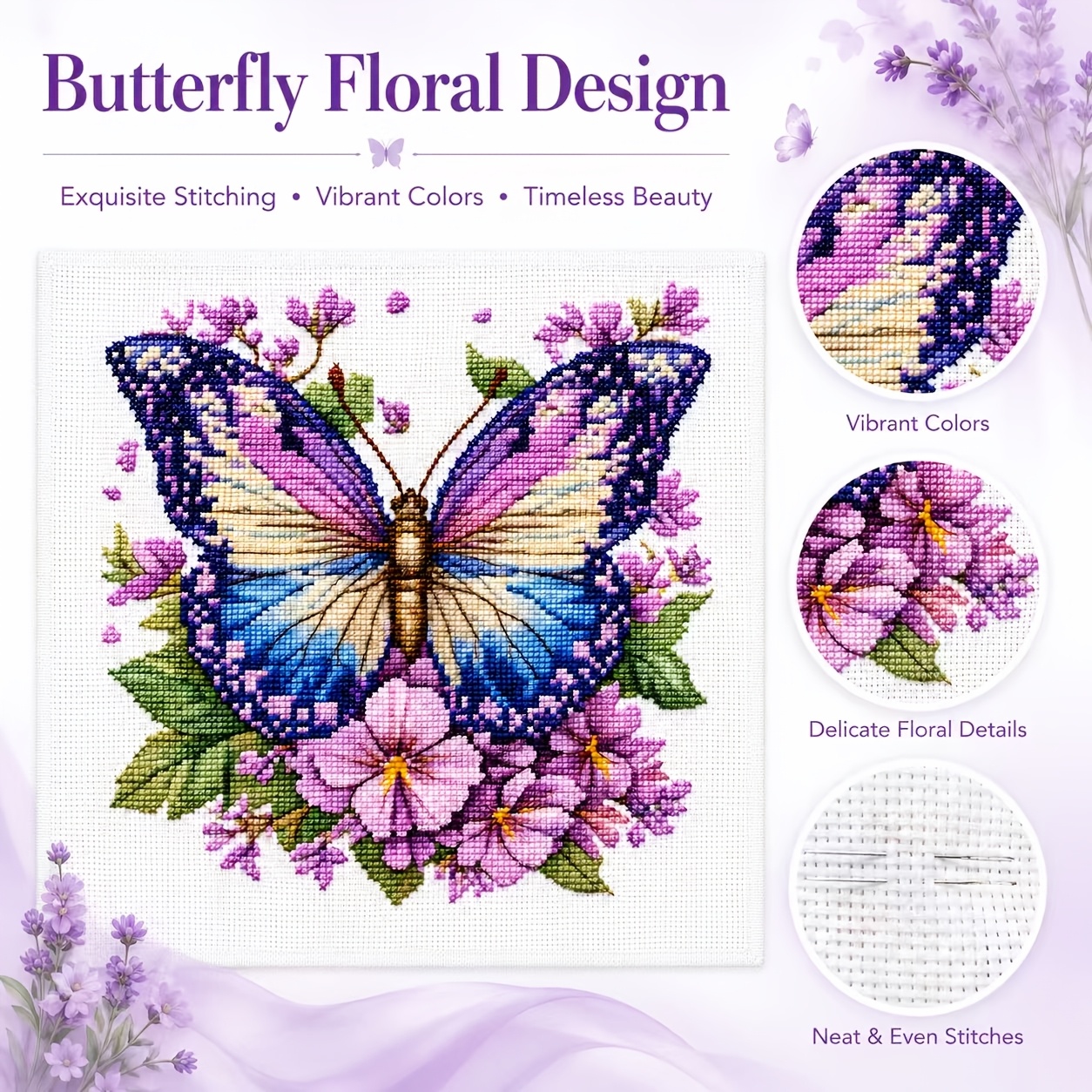 Butterfly Flower Language Pattern Cross Stitch Kit