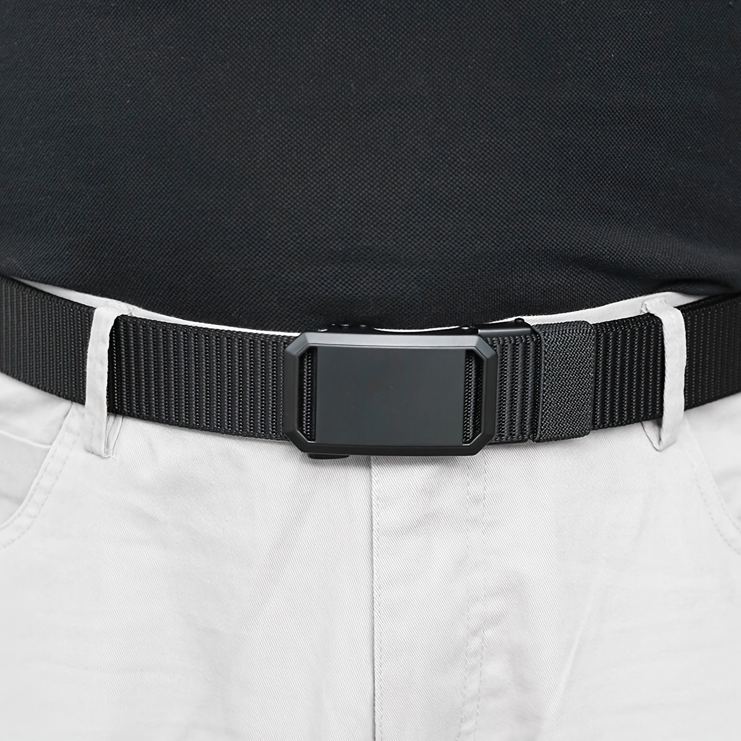 Men'S Polyester Comfortable Stylish Belt Casual Golf Pants