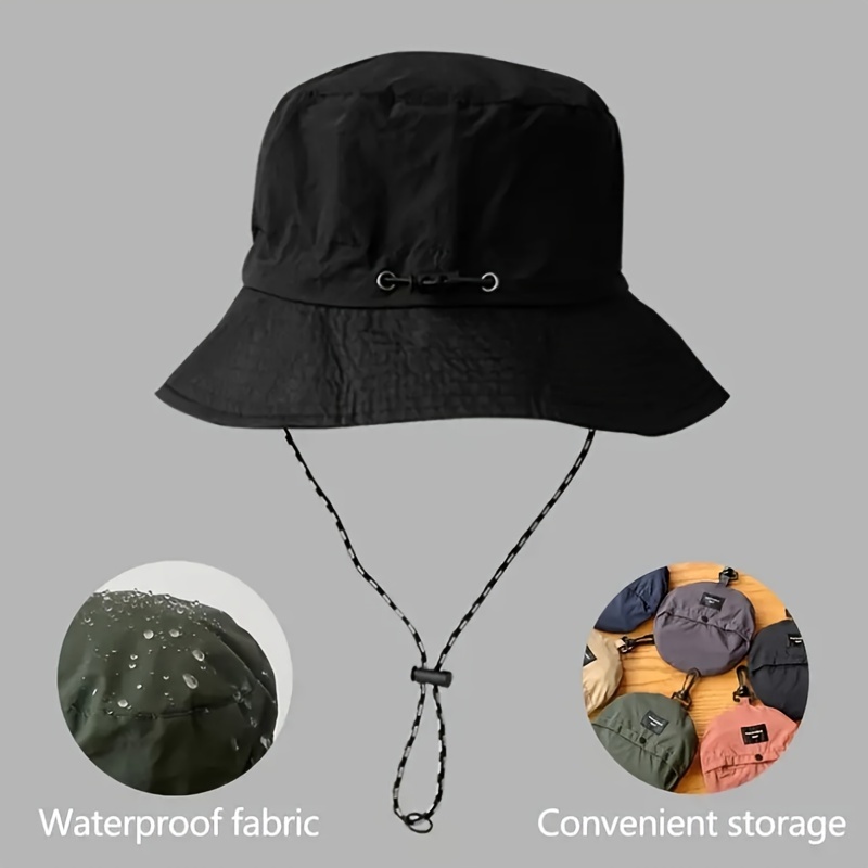 

Unisex Waterproof Outdoor Boonie Hat, Foldable Sun Protection Quick Drying Casual Fisherman Hat For Fishing Climbing Climbing