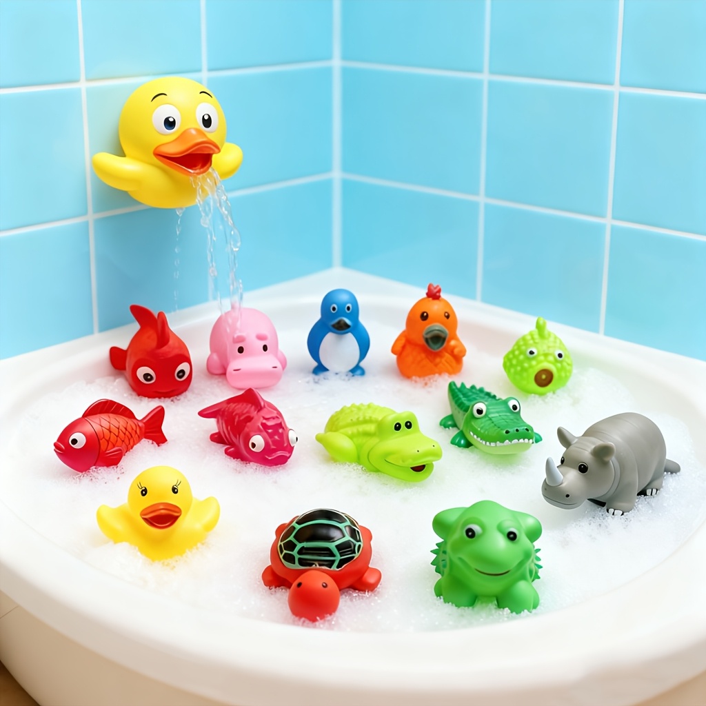 10pcs Cute Rubber Duck Toys | Colorful, Durable, Floating and Interactive Baby Bath Toys, Ideal for Baby Shower Gifts