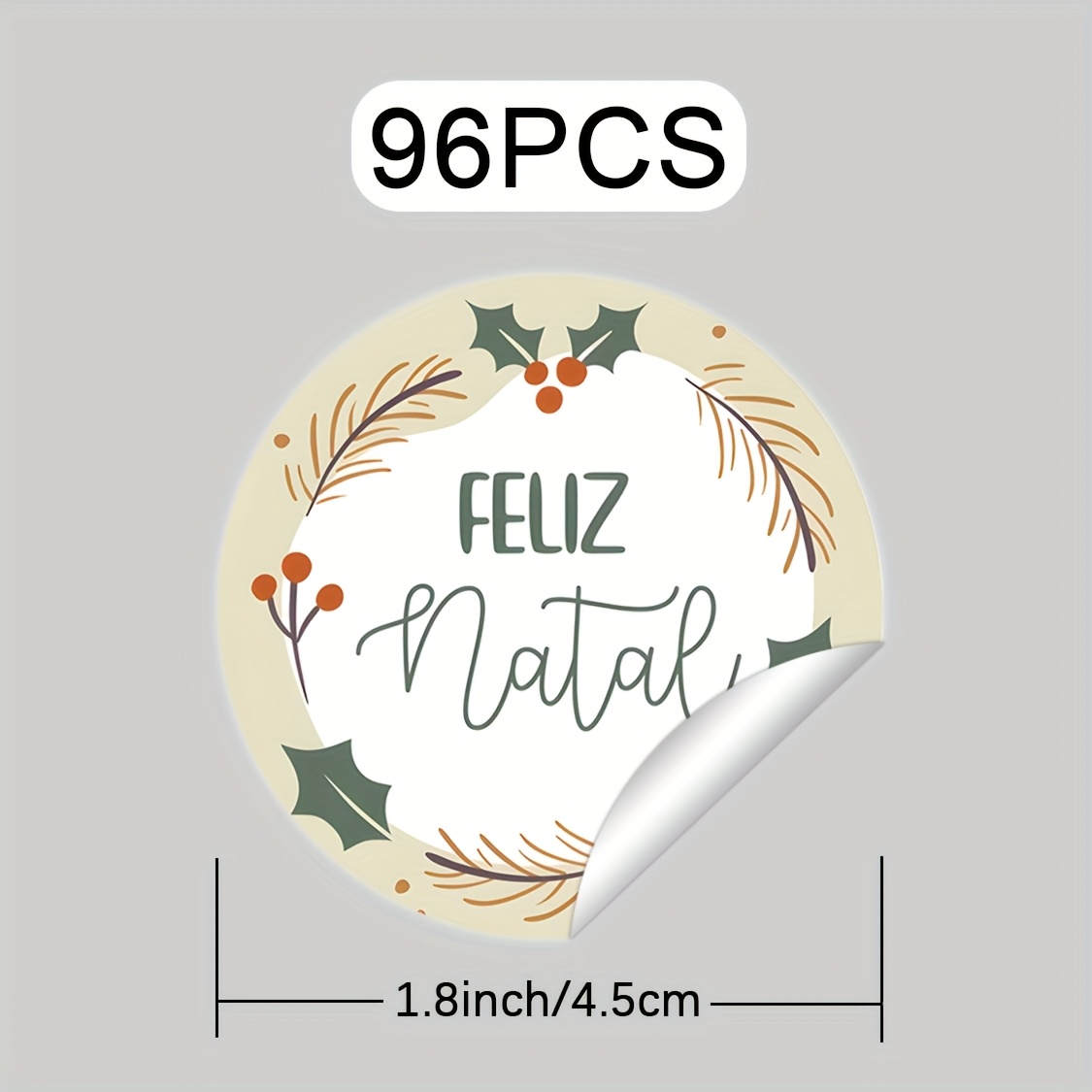 TEMU 96pcs, With Holly Design Navidad Merry Christmas Sticker, Christmas Gift Wrap Tags