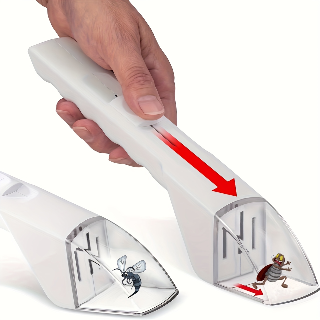 Easy-Grip Handheld Bug Catcher - Ideal for Mosquitoes, Flies & Spiders | Durable Plastic Insect Control Tool