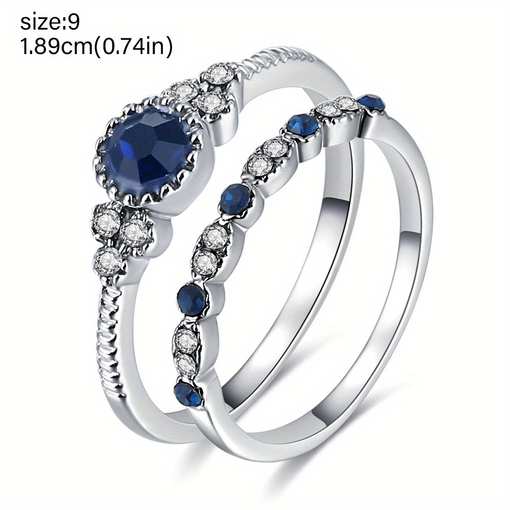 2pc Set of Artificial Crystal Rings — Versatile Gift for Women