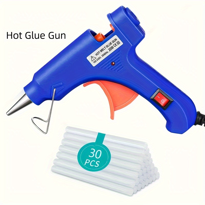 Kit de pistola de pegamento caliente inalámbrica, con 30 mini barras de  pegamento y almohadilla de silicona y protectores de dedos, recargable con
