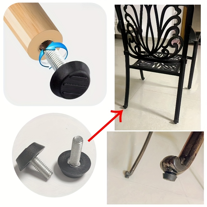 TOVOT 24 Stück M6 Möbelfüße Verstellbar - Nivellierfüße Für Tische & Schränke