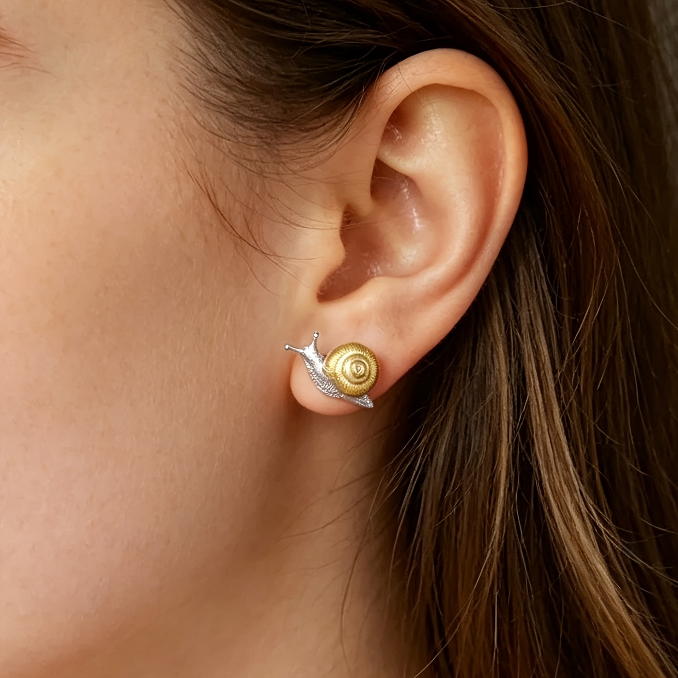 TEMU Boucles d'oreilles et bague escargot KNUSWDOX pour femme, adaptées pour , les fêtes, d'année - Clous d'oreilles escargot mignons et plaqués,