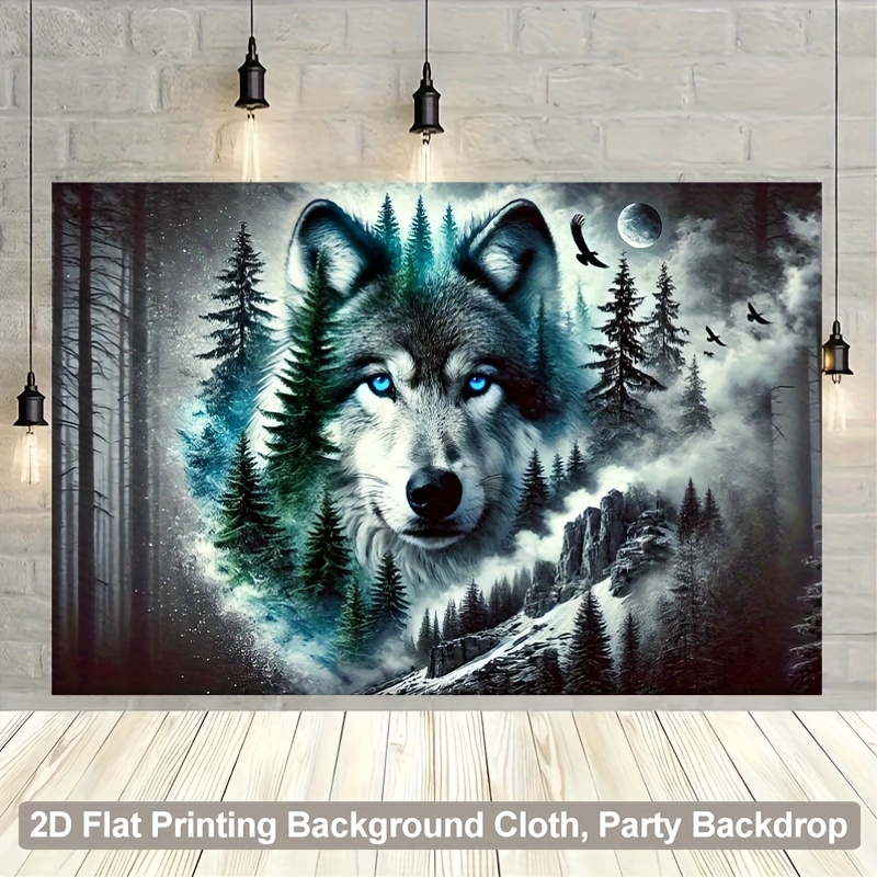 Wolf Tapestry Mysterious Forest Wall Decor For Living Room_voghion.com