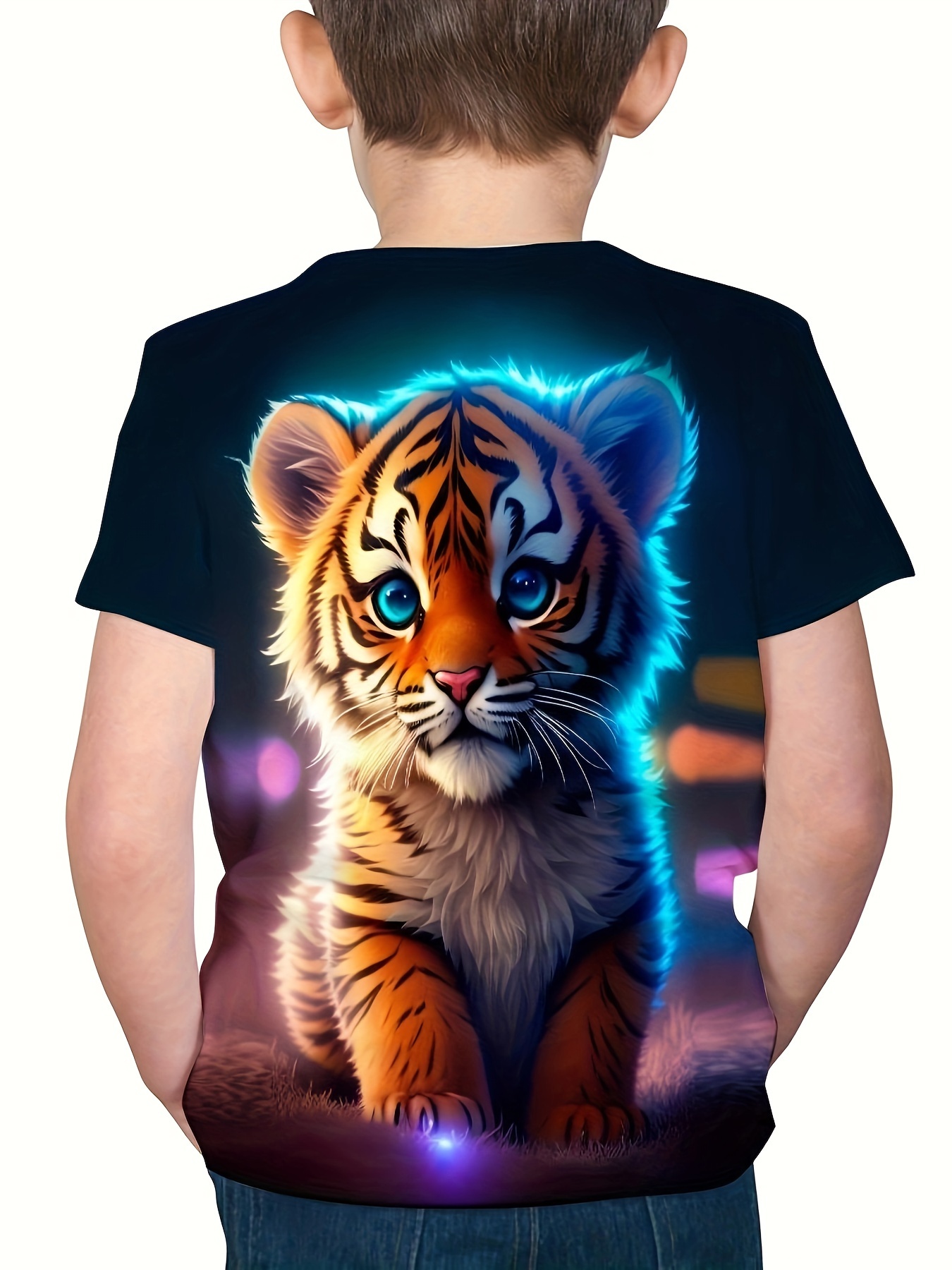 cute tiger baby 3d print boys creative t shirt casual Temu