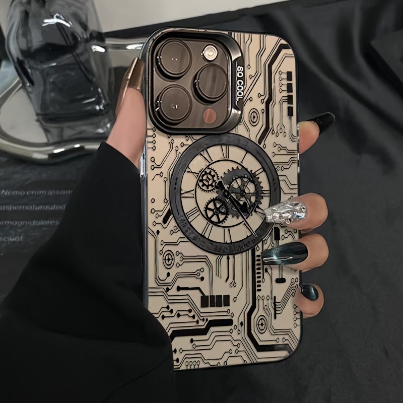 TEMU Coque de Téléphone Portable avec Motif de Gears Mécaniques pour iPhone16/16plus/16pro/16promax/iPhone 15/15Plus/15Pro/15ProMax,
