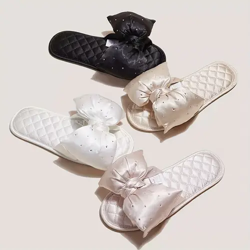 comfortable satin womens slippers elegant womens shoes cute indoor bedroom slippers outdoors creative holiday gifts