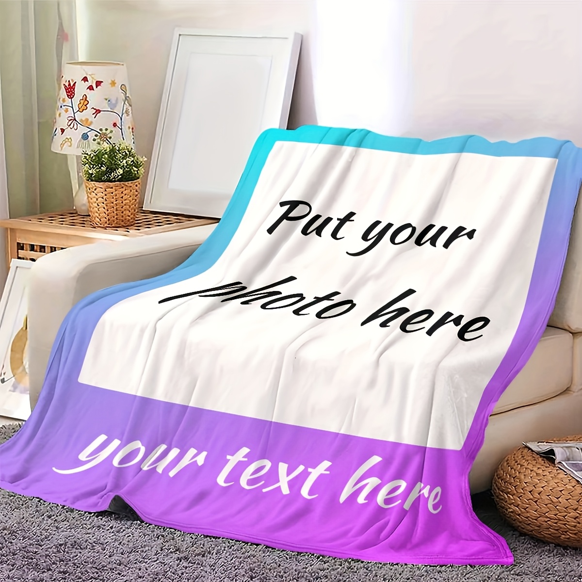 Custom Blanket with Personalized Image and Text