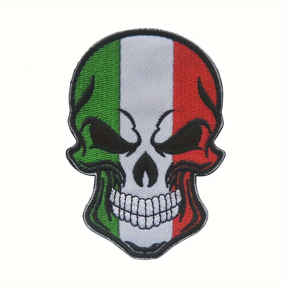 

1pc Italy Tactical Patch - Embroidered Emblem With Italian , Hook & Loop For Easy Attachment To Jackets, Jeans, Backpacks, And Tote Bags - Red,